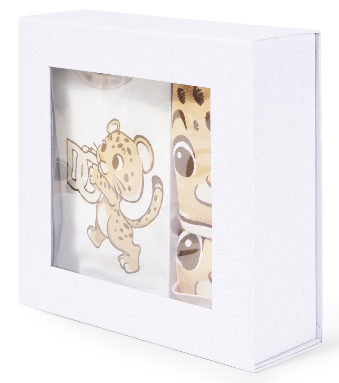 Baby set of printed cotton romper, bib and cap | Dolce&Gabbana Kids