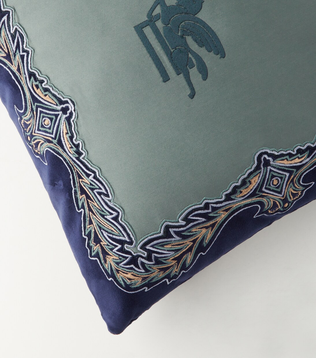 Kiri embroidered cotton velvet cushion | Etro