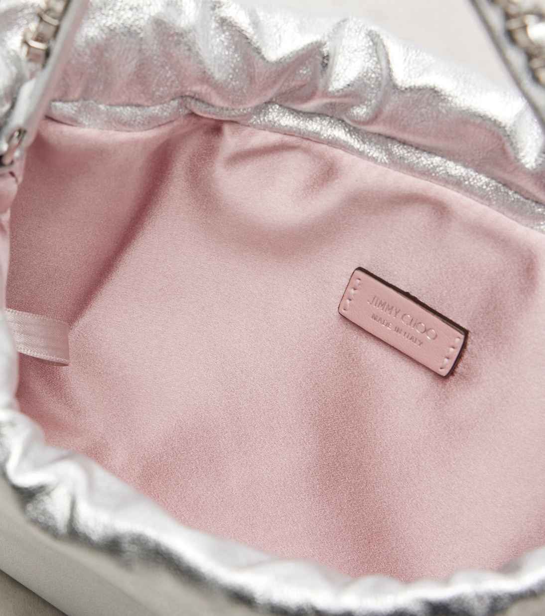 Drawstring Mini embellished leather shoulder bag | Jimmy Choo