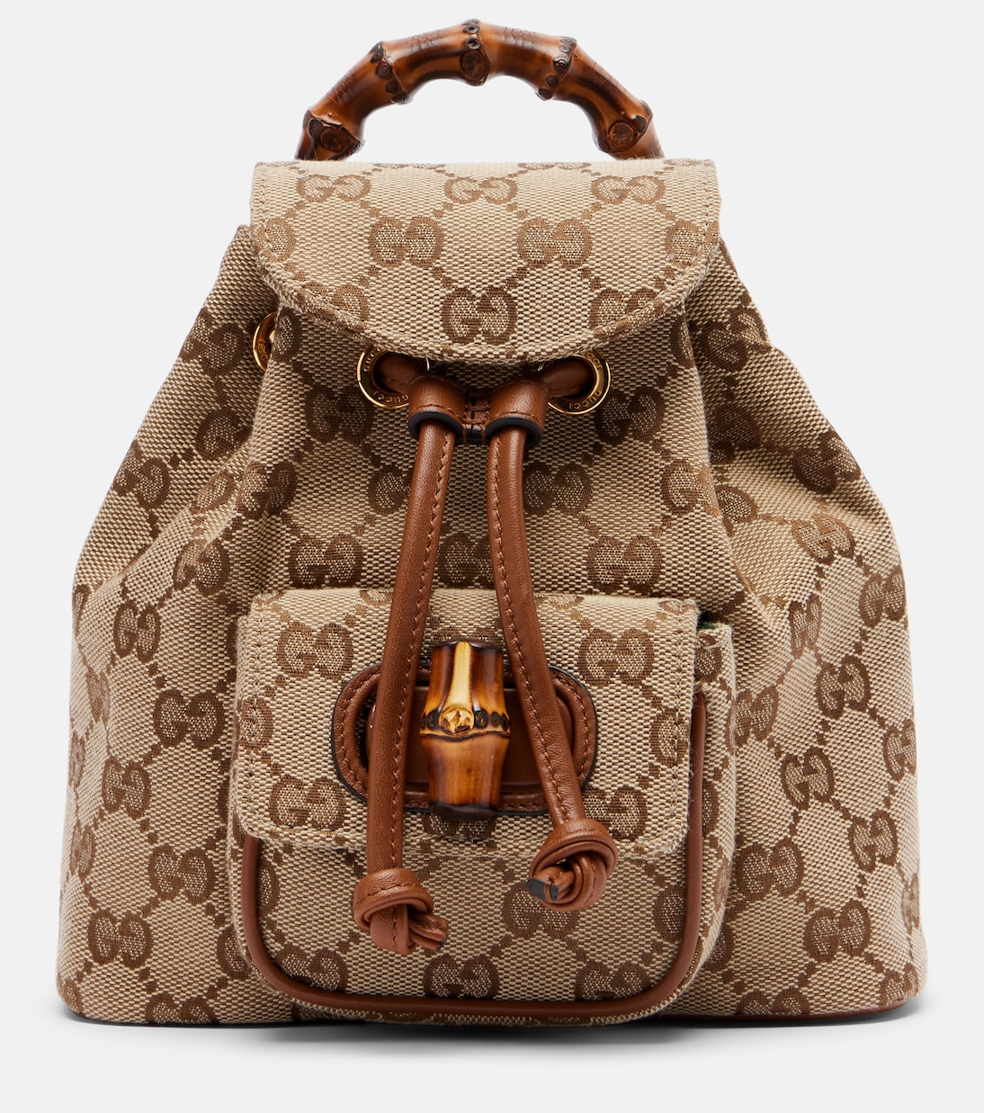 Rucksack Bamboo Medium aus Canvas mit Leder | Gucci