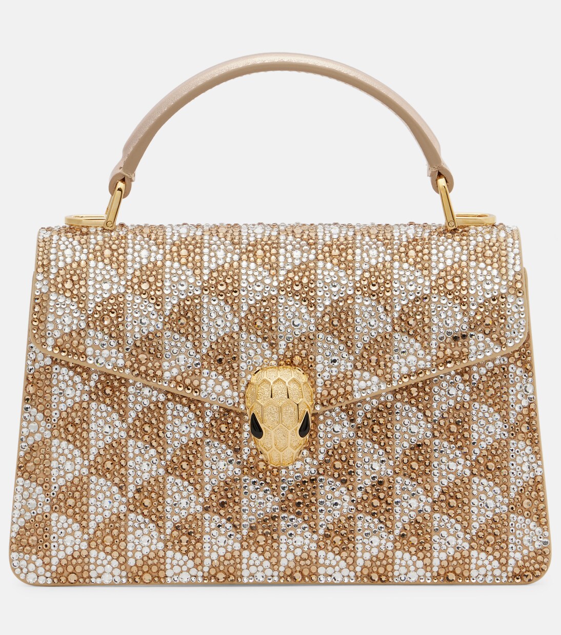 Serpenti Forever Mini embellished suede tote bag   | Bvlgari