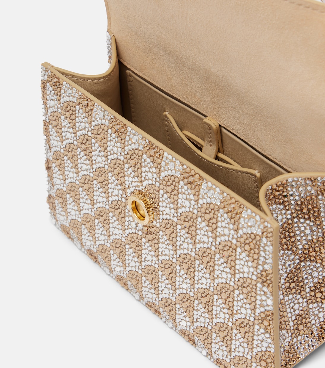 Serpenti Forever Mini embellished suede tote bag   | Bvlgari