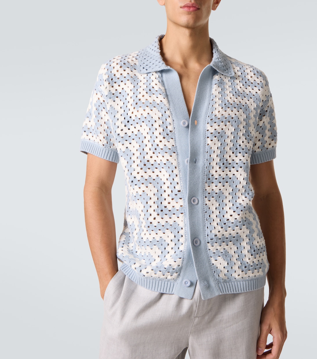 Pinto crochet cotton cardigan | Frescobol Carioca