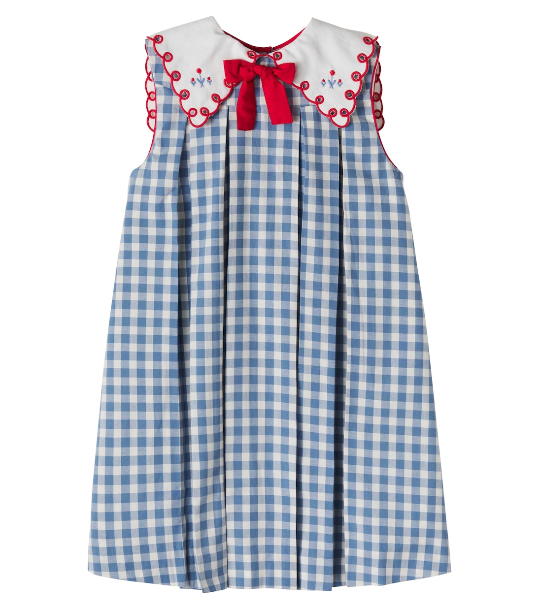 Darby gingham pleated cotton dress | Pepa London