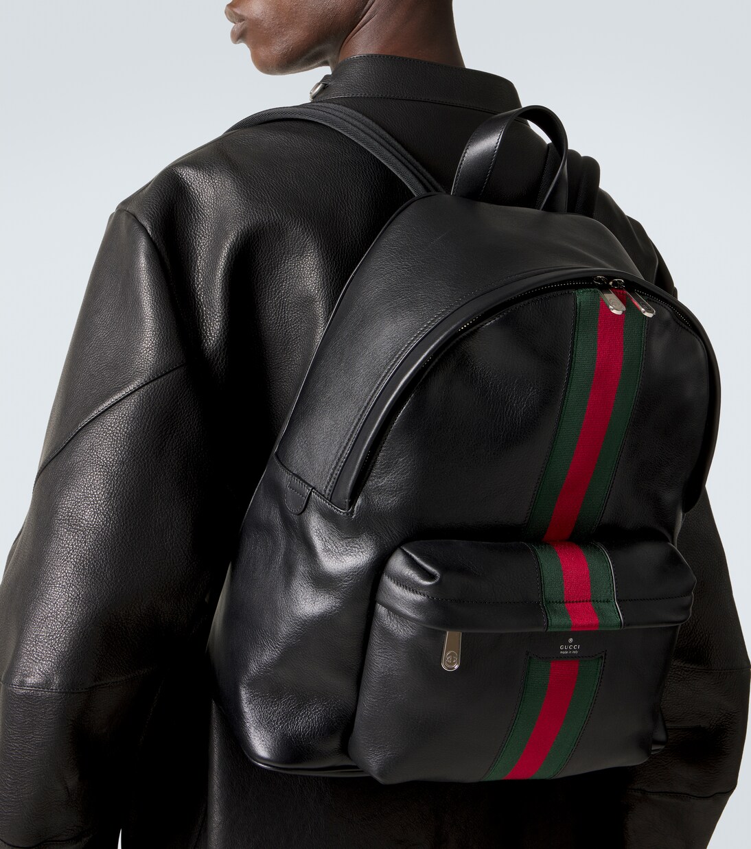 Rucksack Web Stripe aus Leder | Gucci