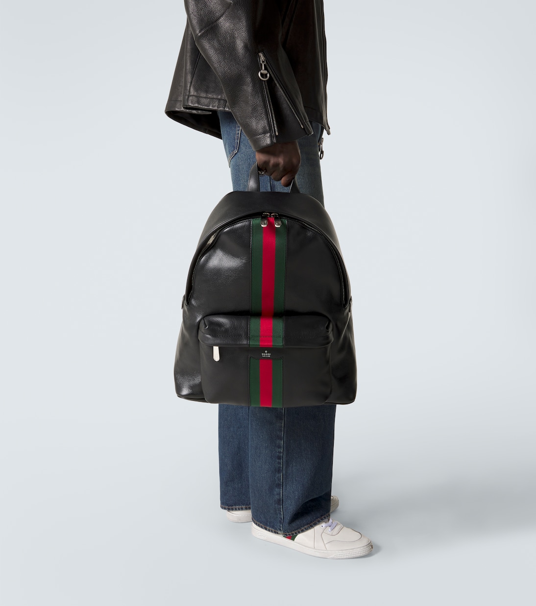 Rucksack Web Stripe aus Leder | Gucci