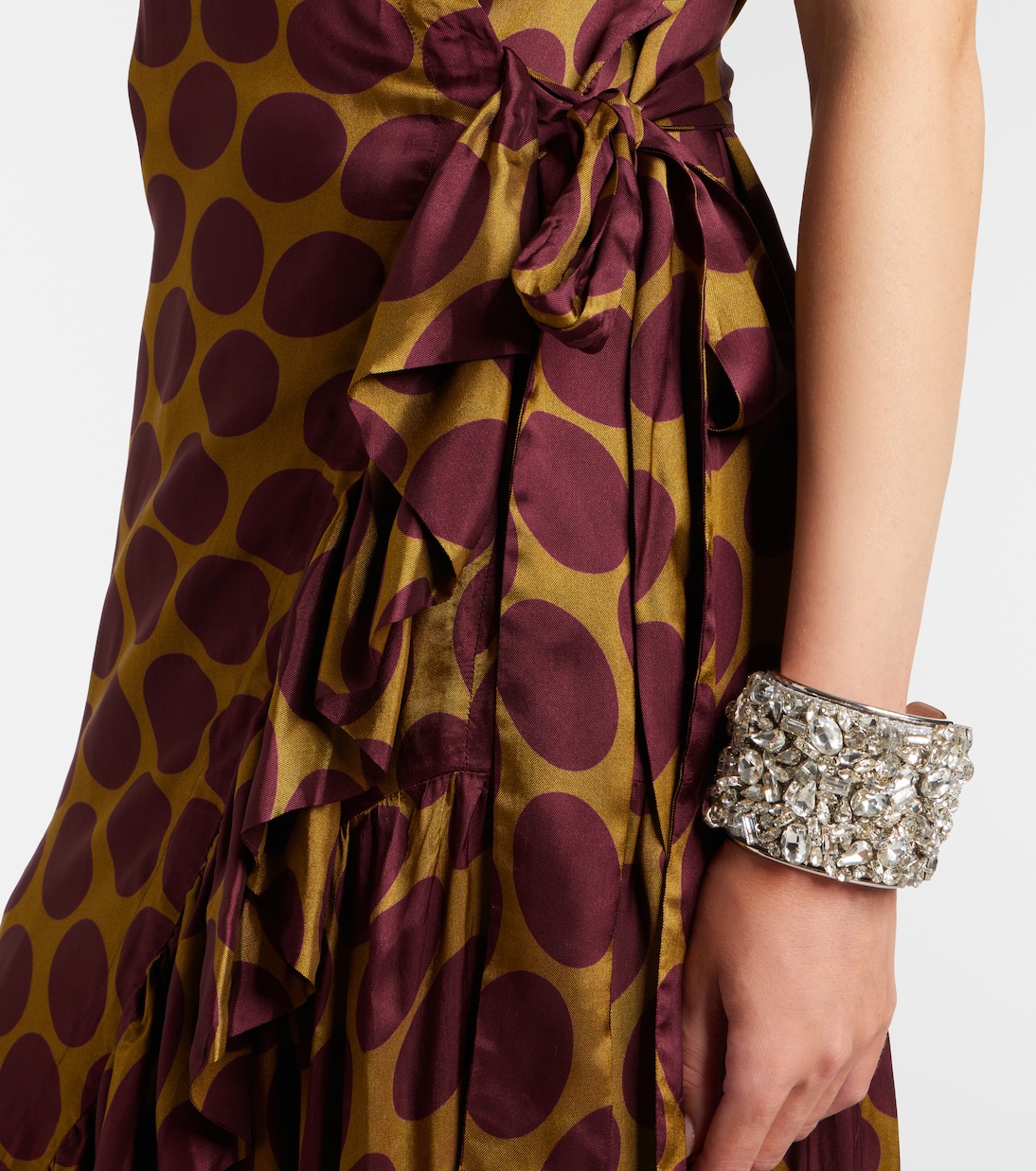 Abito a portafoglio in raso a pois | Dries Van Noten