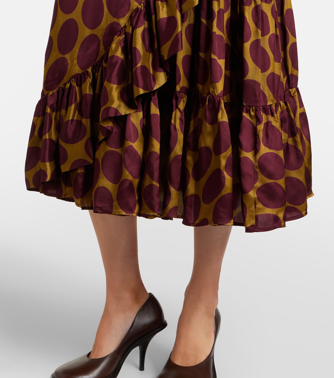 Abito a portafoglio in raso a pois | Dries Van Noten