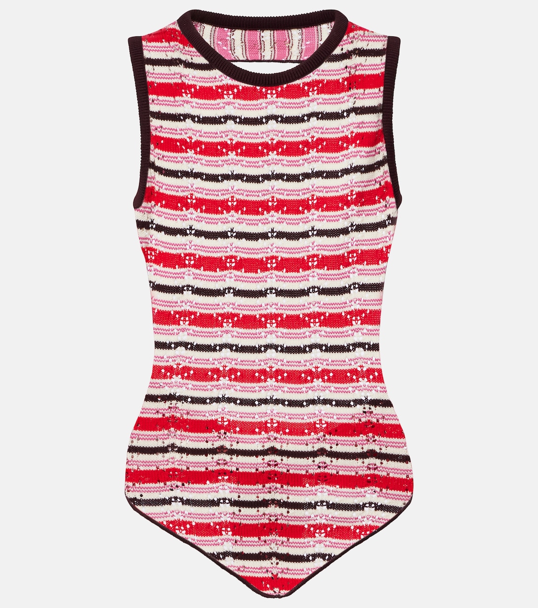 Top de crochet de algodón a rayas | The Attico