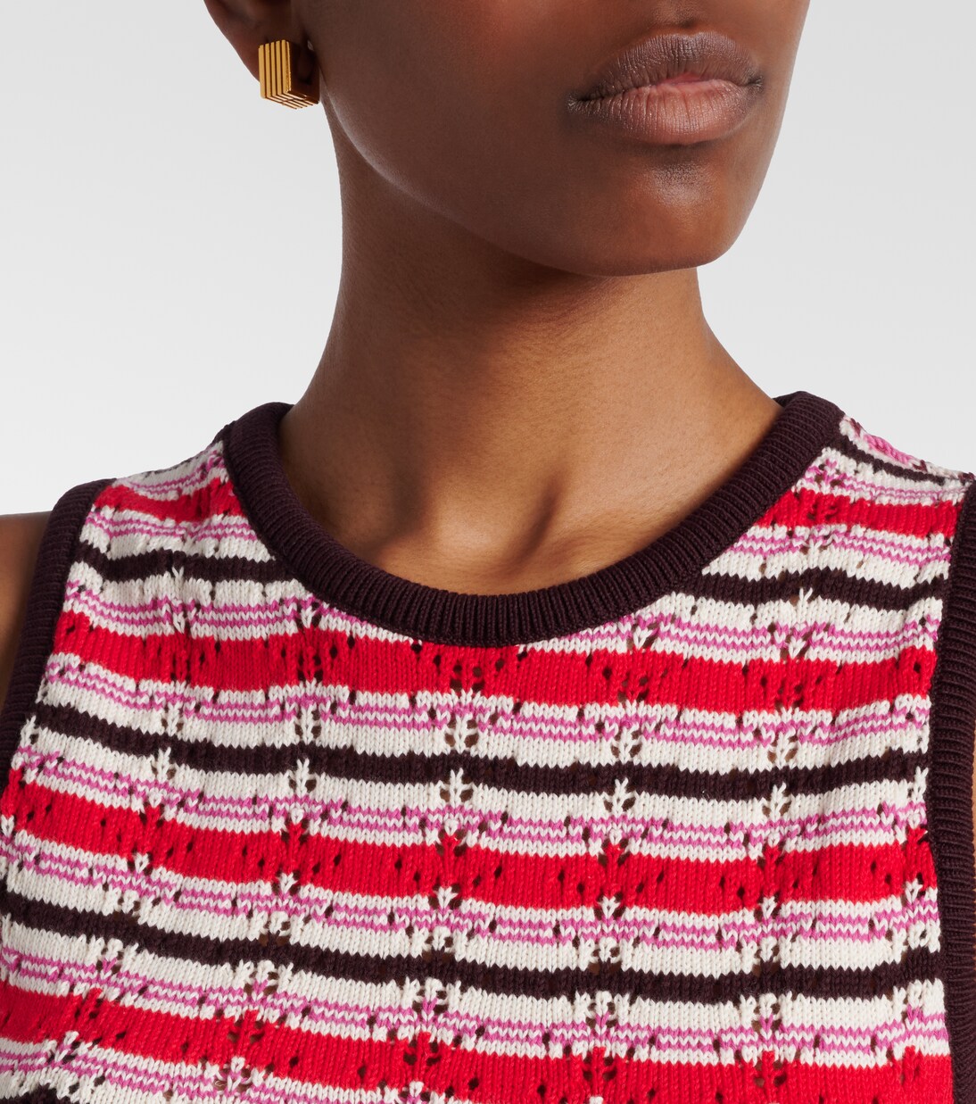 Top de crochet de algodón a rayas | The Attico