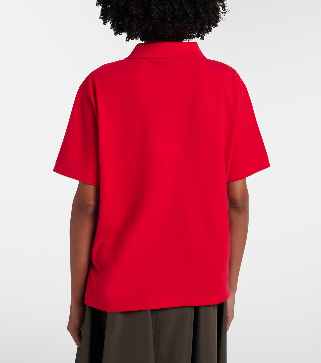 Polo in piqué di cotone con logo | Prada