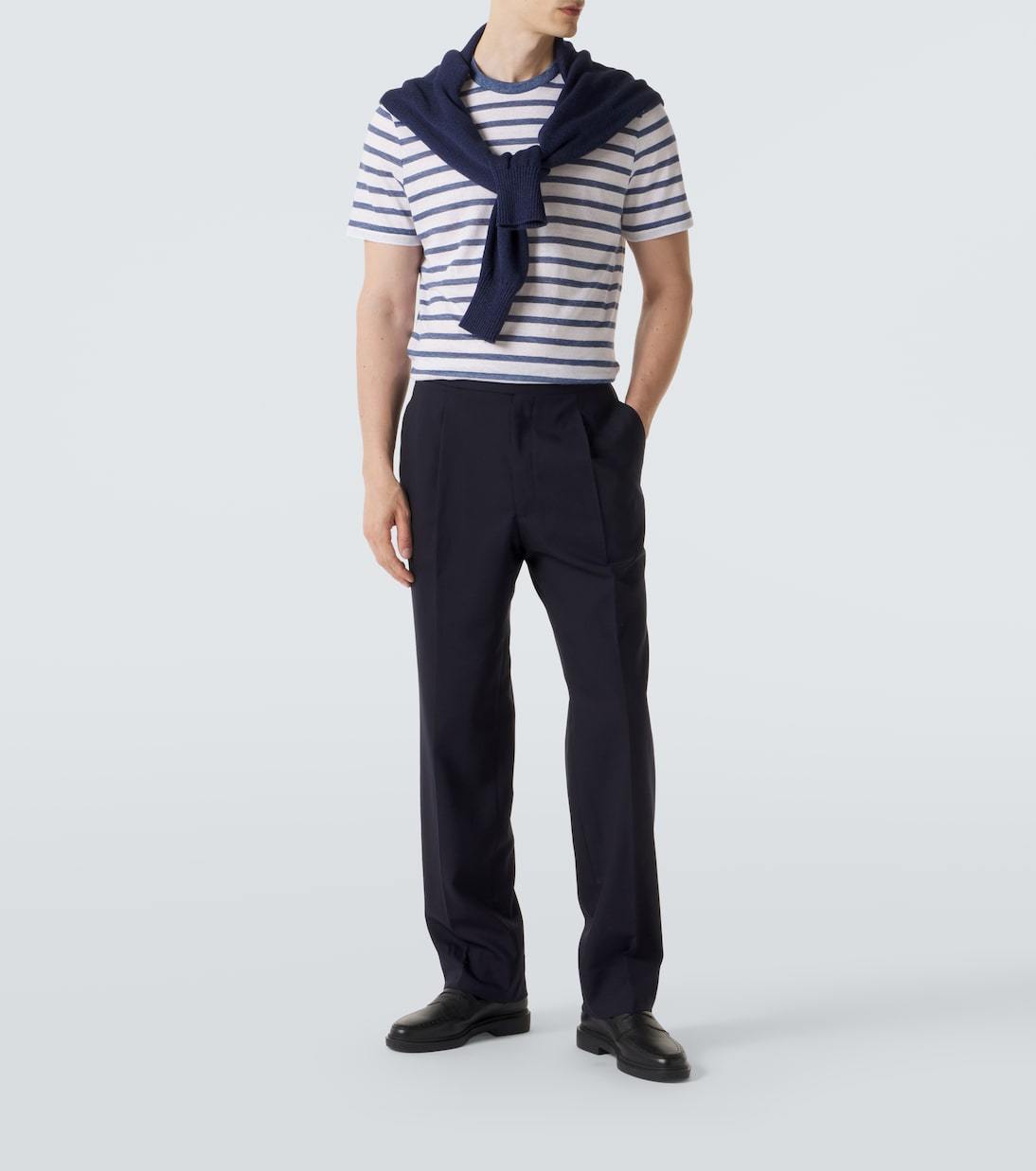 Striped linen and cotton T-shirt | Dunhill