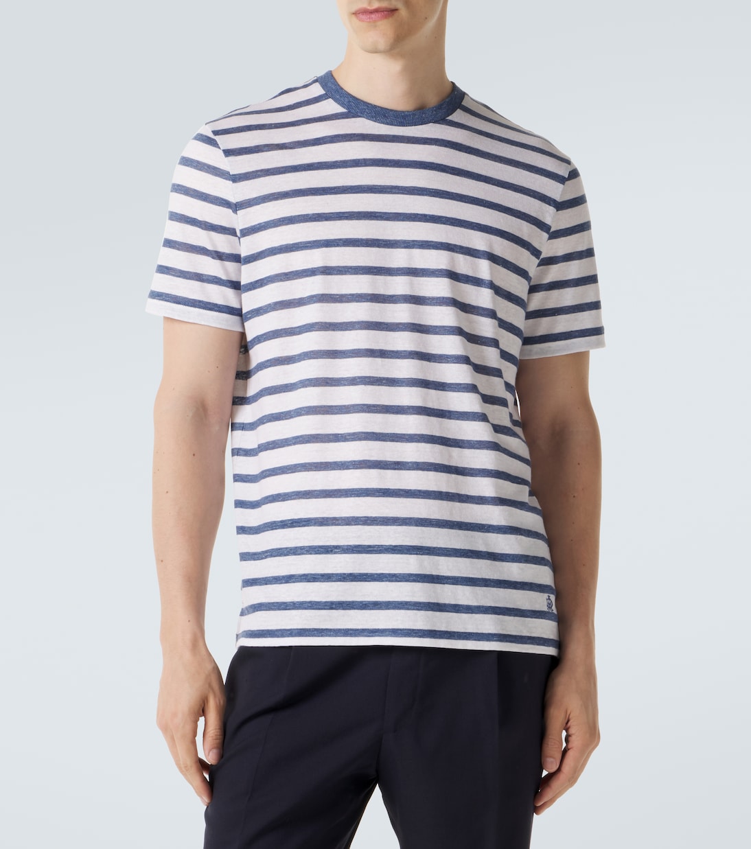 Striped linen and cotton T-shirt | Dunhill