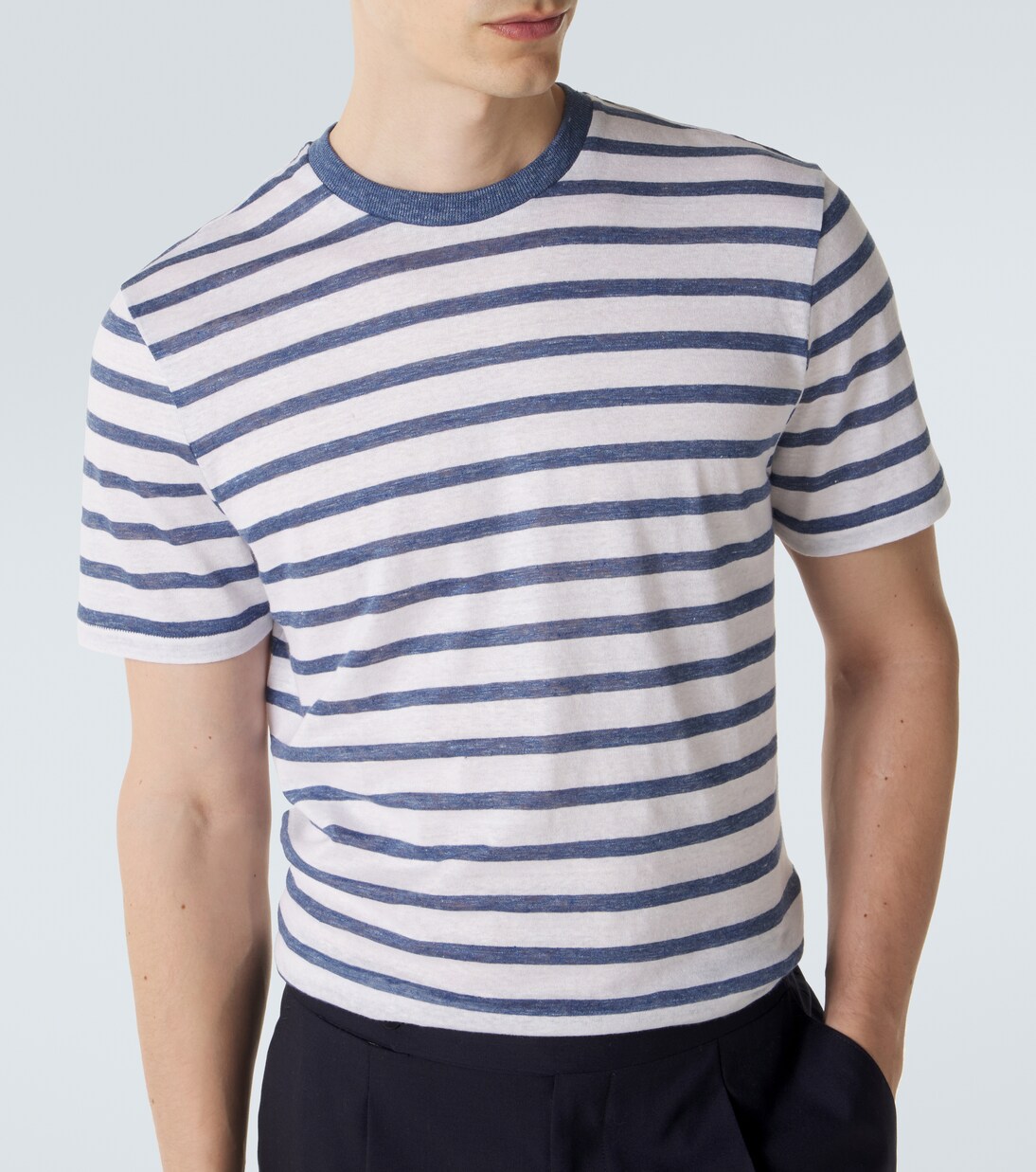 Striped linen and cotton T-shirt | Dunhill