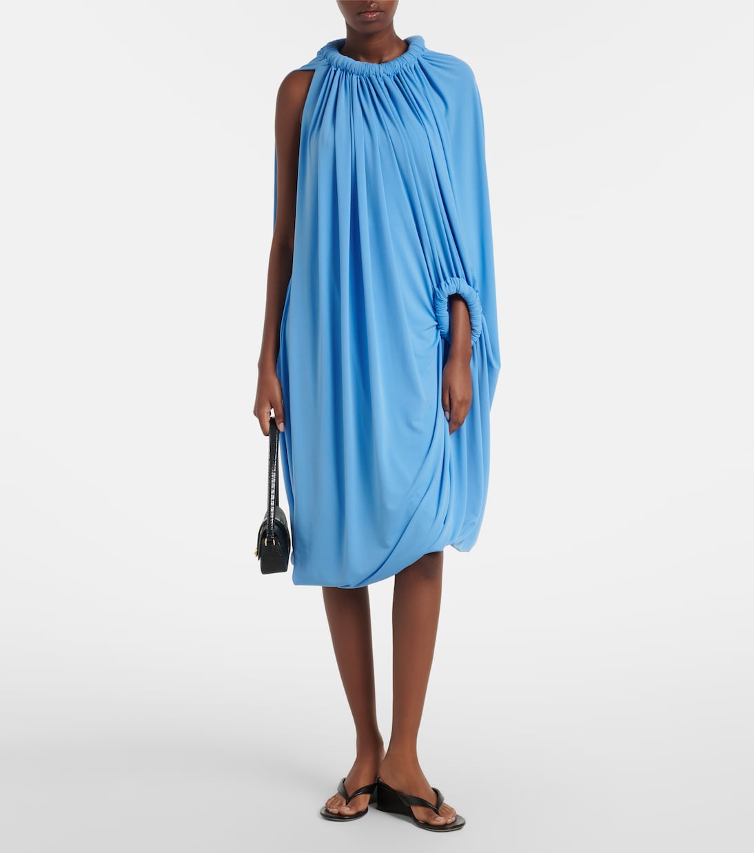 Caped draped smocked midi dress | Coperni