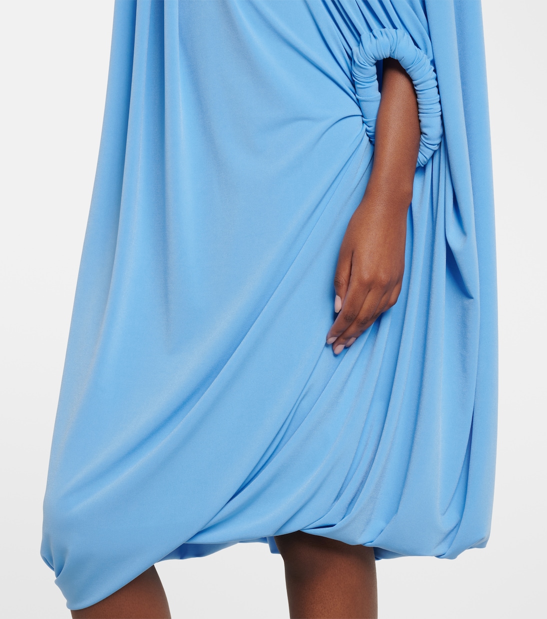Caped draped smocked midi dress | Coperni