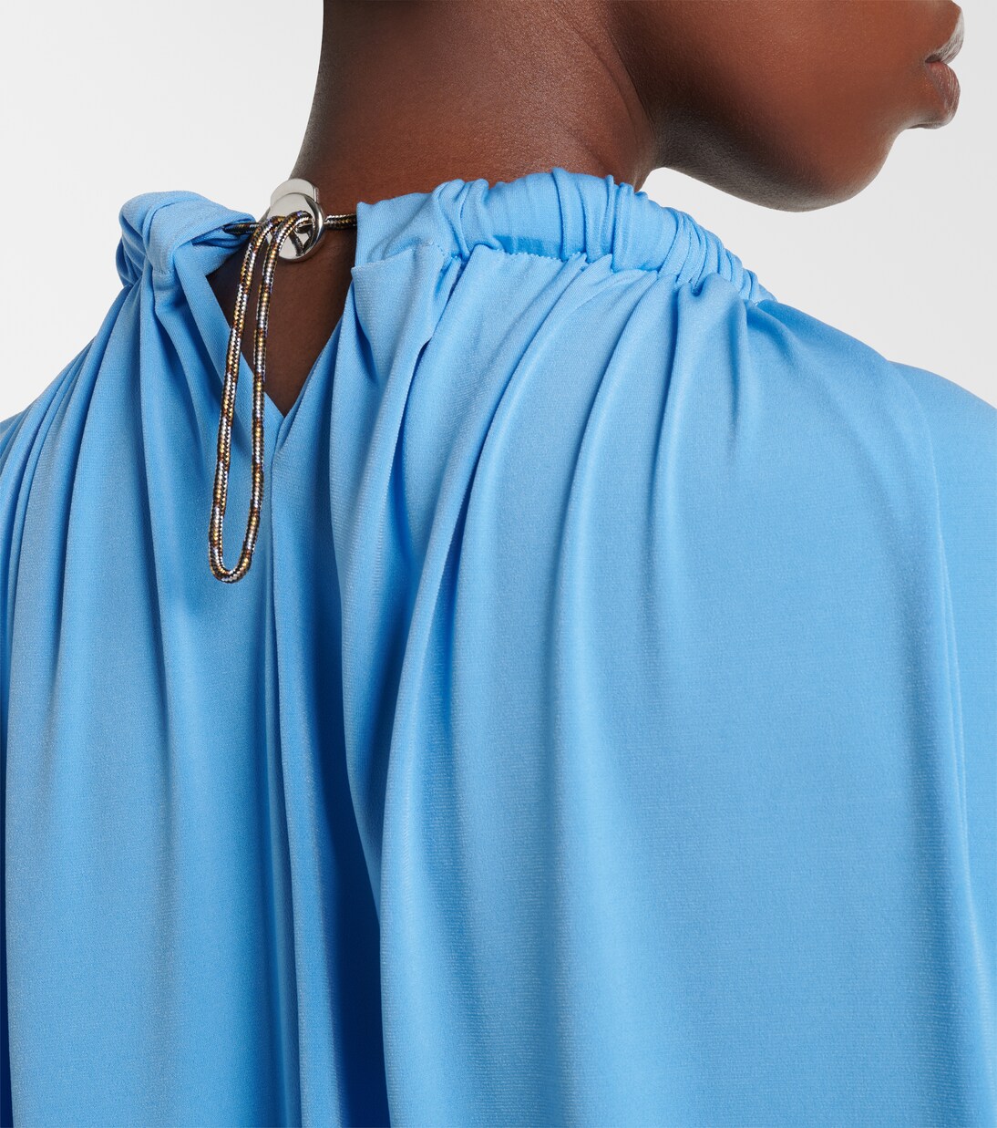 Caped draped smocked midi dress | Coperni