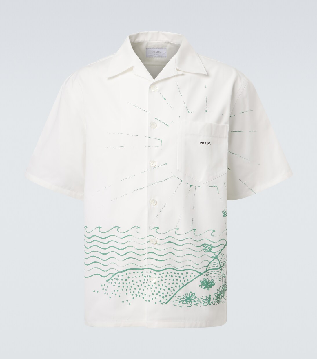 Printed cotton bowling shirt | Prada