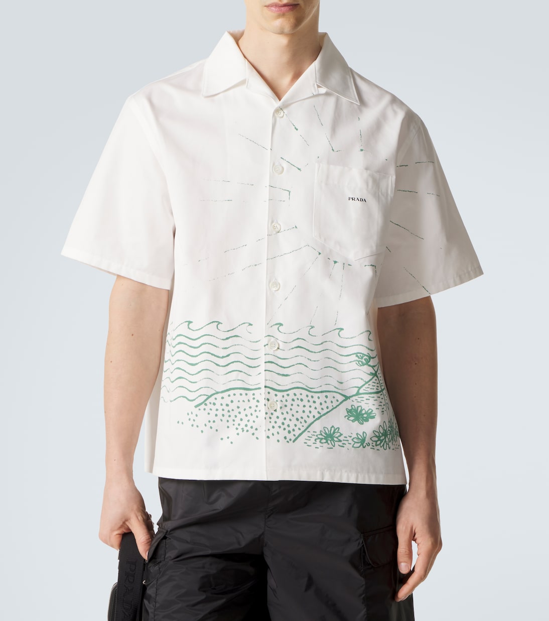 Printed cotton bowling shirt | Prada