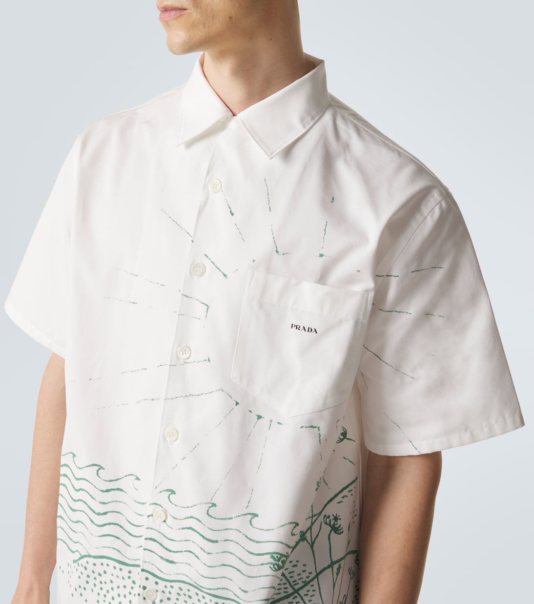 Printed cotton bowling shirt | Prada