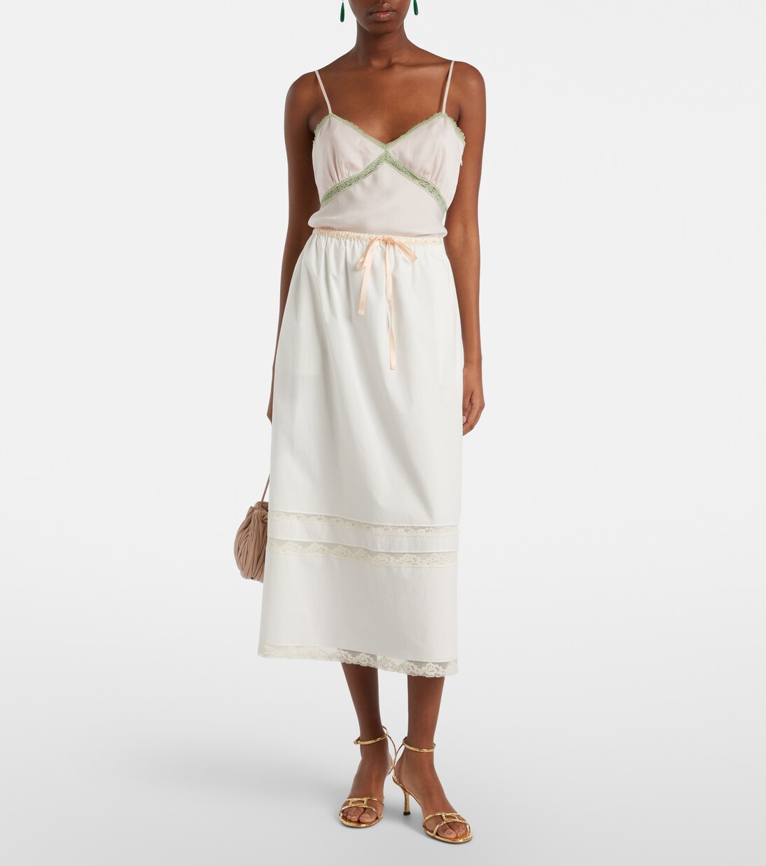 Alma lace-trimmed midi skirt | Posse