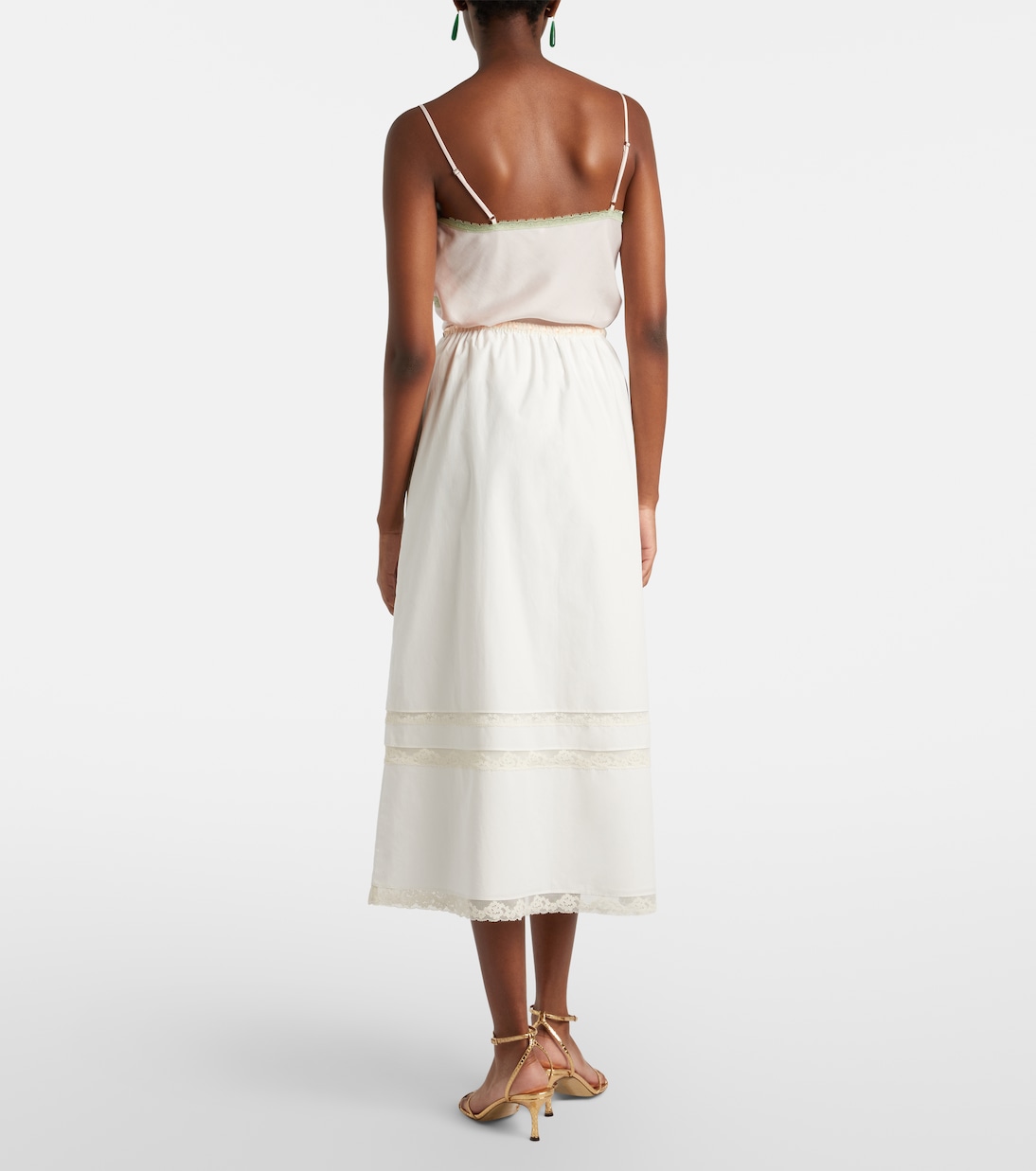 Alma lace-trimmed midi skirt | Posse