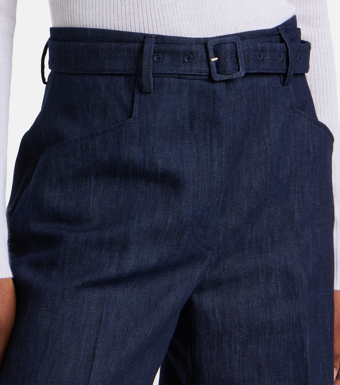Norman belted denim wide-leg pants | Gabriela Hearst