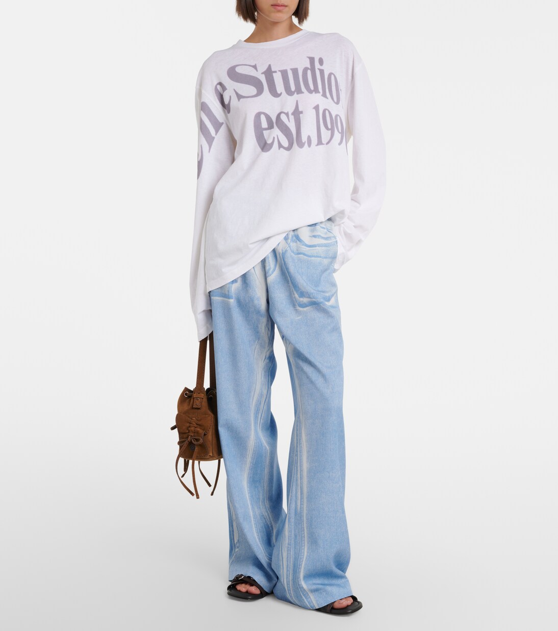 Pantaloni a gamba larga con stampa | Acne Studios