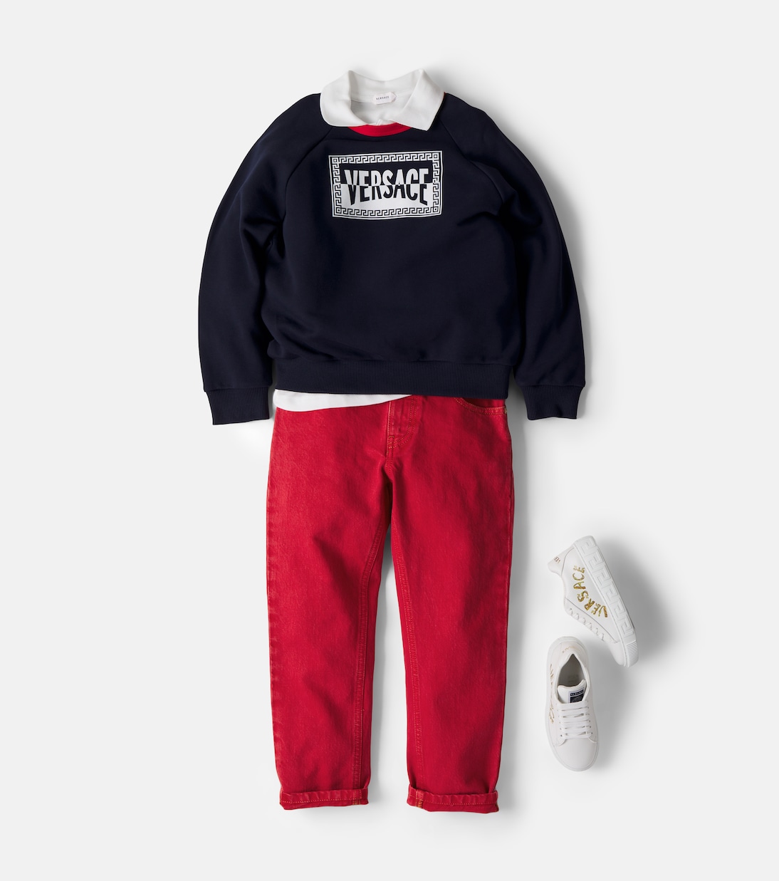 Logo cotton jersey sweatshirt | Versace Kids