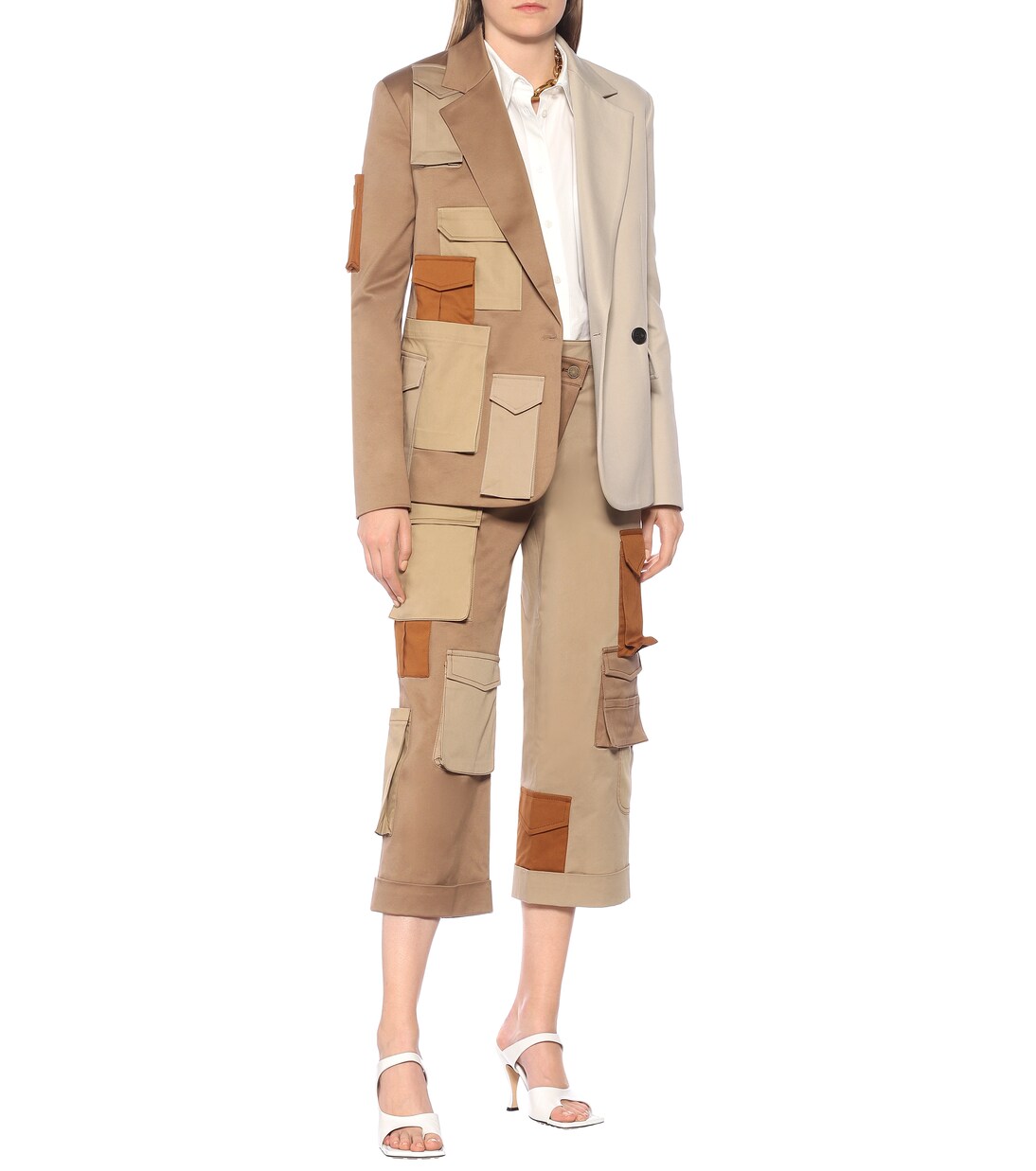 Pantalon ample en coton à taille haute | Monse