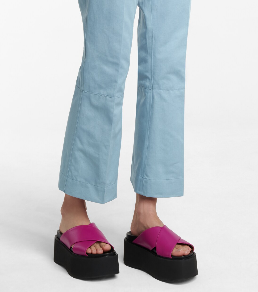 Pantalon évasé en coton et lin | Marni