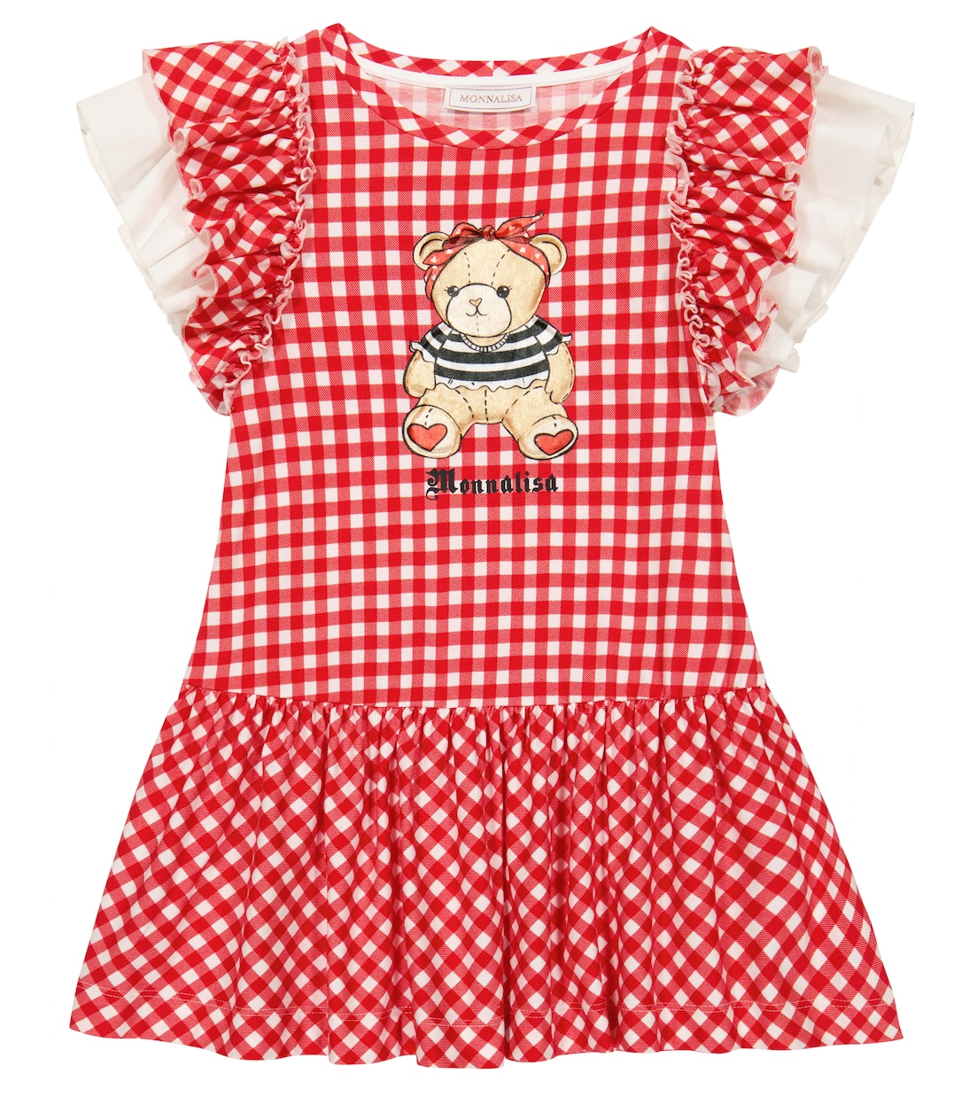 Gingham jersey dress | Monnalisa