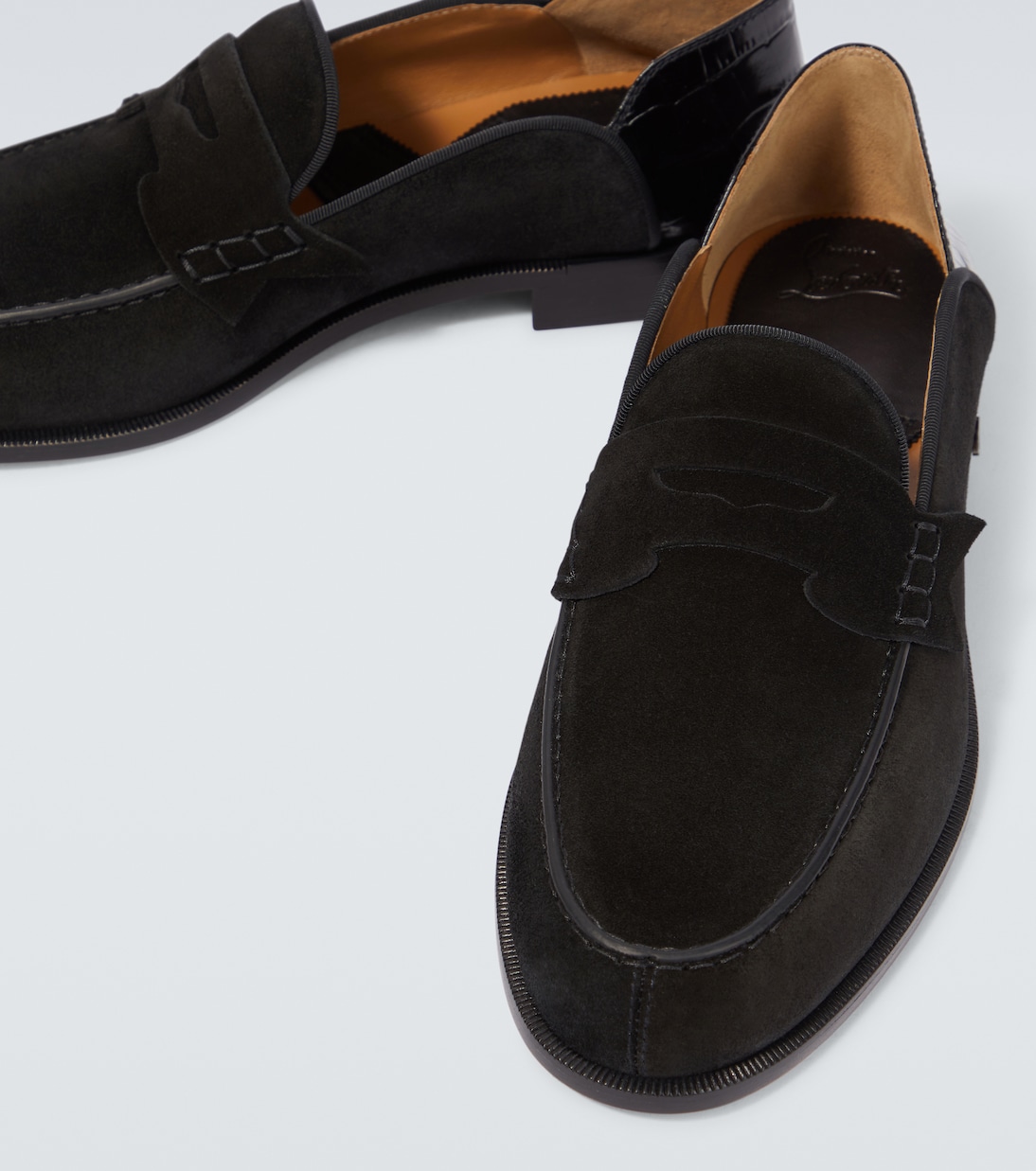 Penny No Back suede and croc-effect loafers | Christian Louboutin