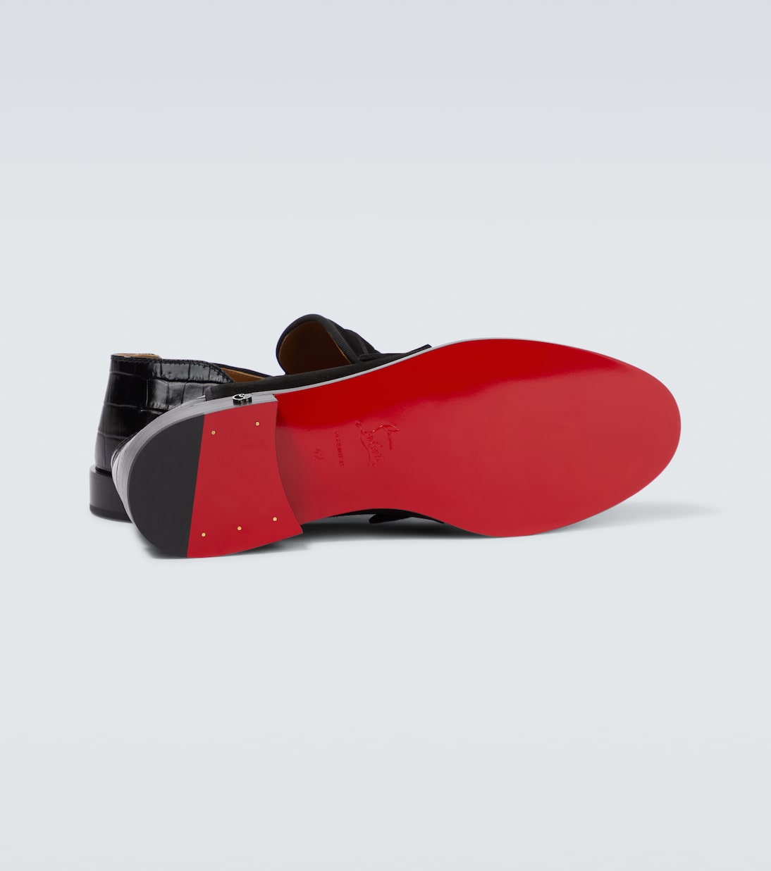 Penny No Back suede and croc-effect loafers | Christian Louboutin