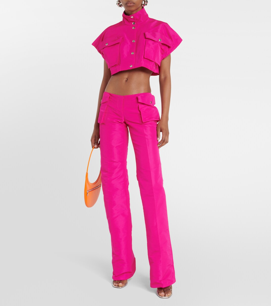 Cropped-Jacke aus Satin | LaQuan Smith