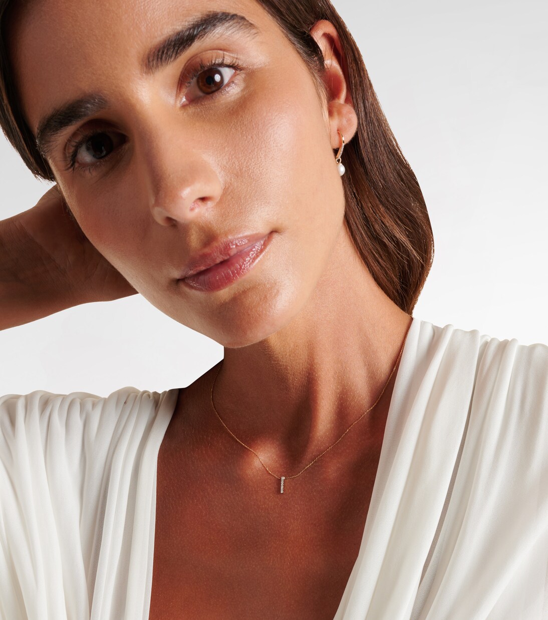 Collana La Barre in oro 14kt con diamanti | Mateo