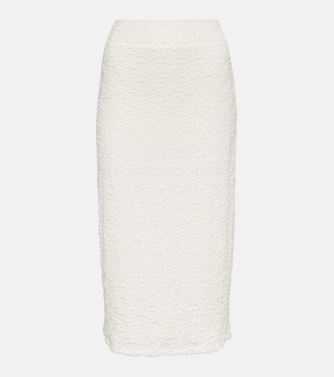 Smocked cotton-blend midi skirt  | Vince