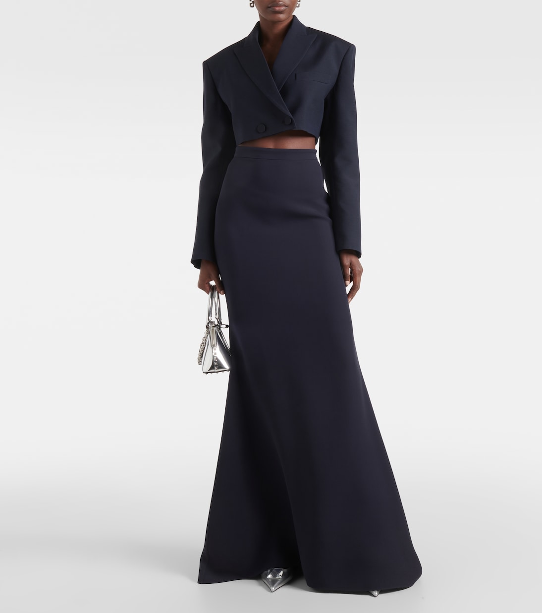 High-Rise-Maxirock aus Seide | Valentino