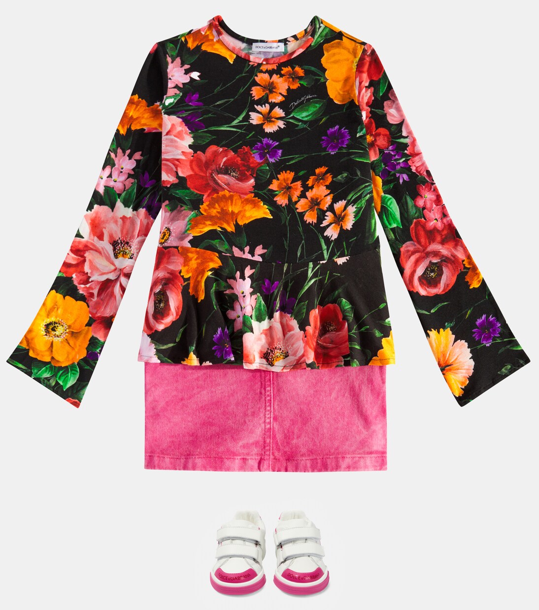 Floral jersey top | Dolce&Gabbana Kids