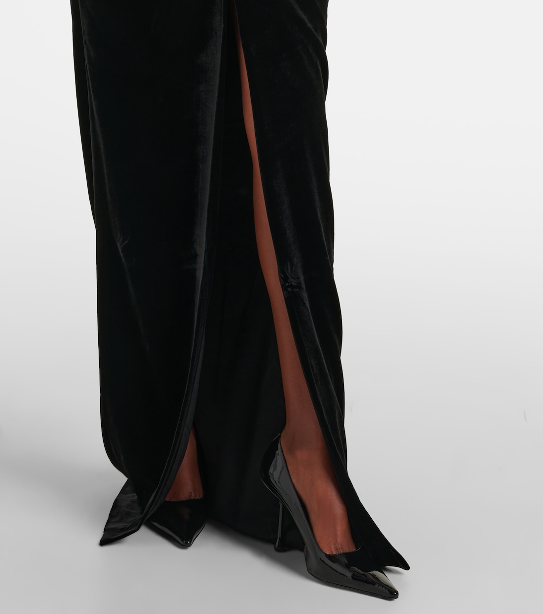 Off-Shoulder-Robe aus Samt | Alessandra Rich