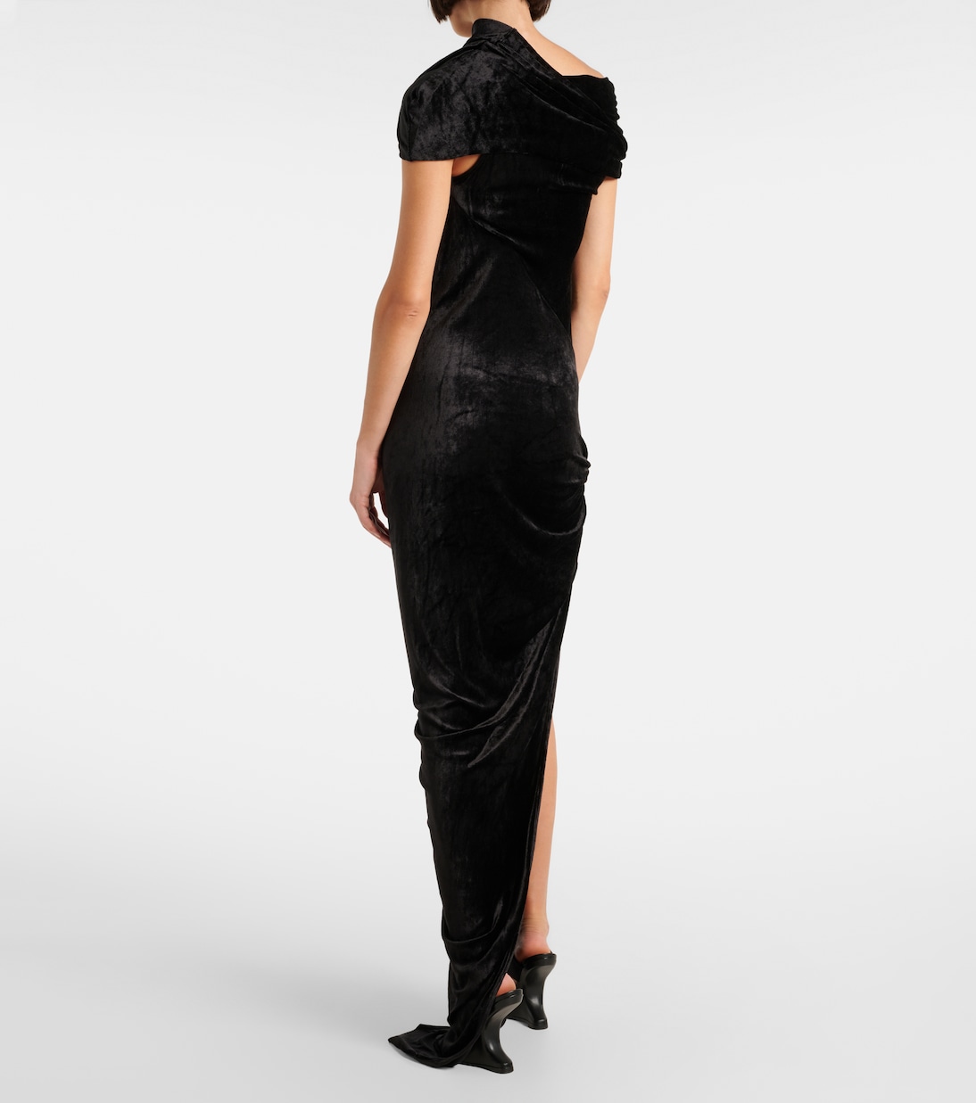 Robe longue Lola asymétrique en velours | Rick Owens