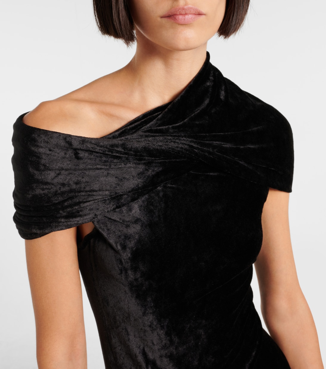 Robe longue Lola asymétrique en velours | Rick Owens