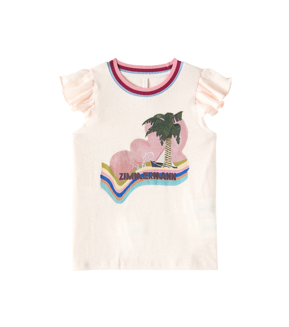 T-shirt Everley in lino e cotone | Zimmermann Kids