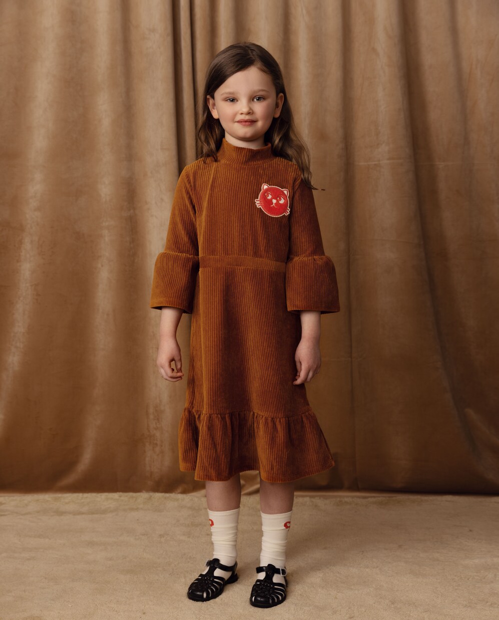 Cats cotton-blend corduroy dress | Mini Rodini