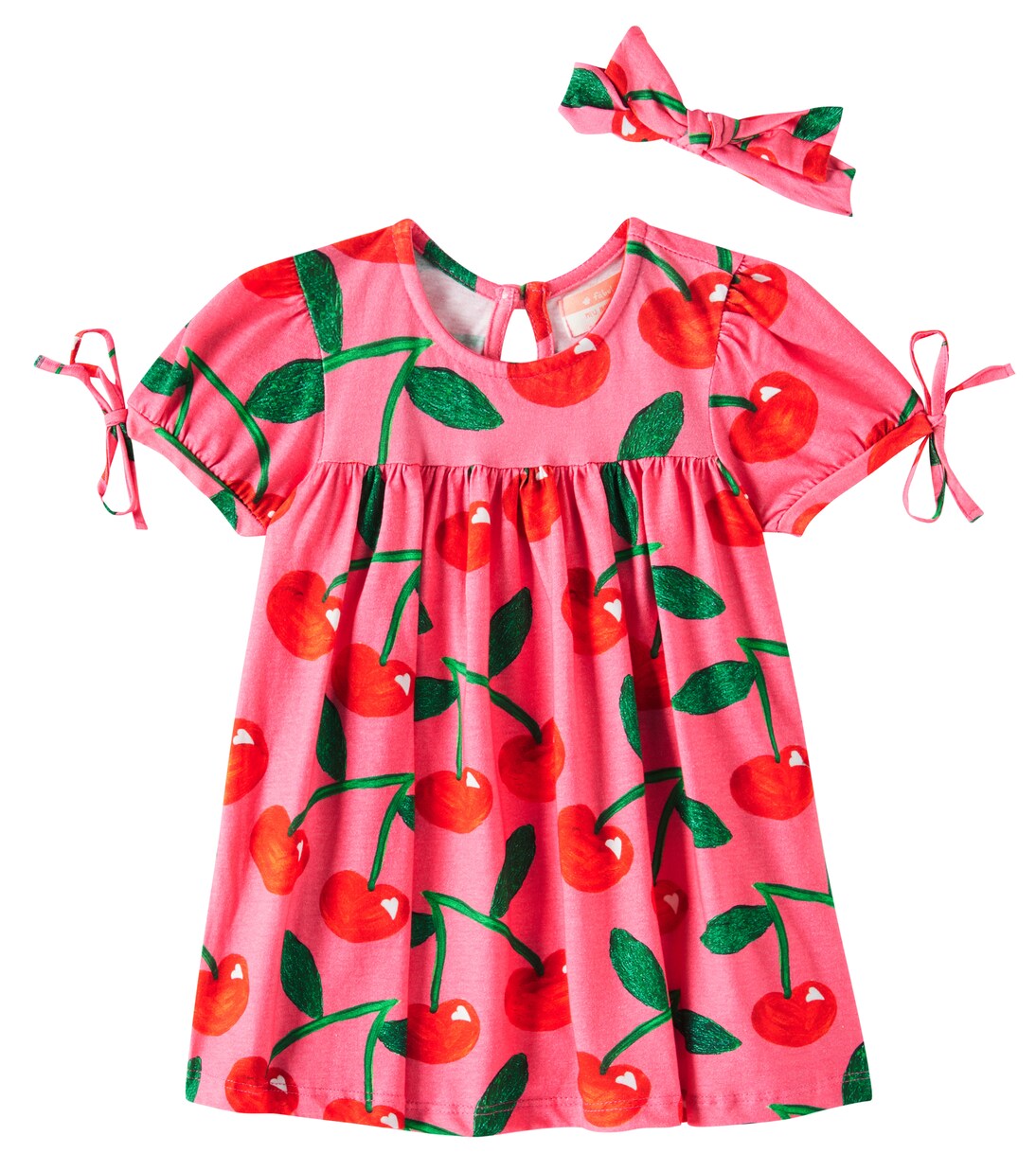 Baby printed cotton dress and headband set | Fábula