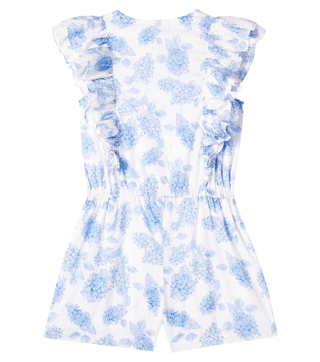Floral ruffled cotton playsuit | Tartine et Chocolat