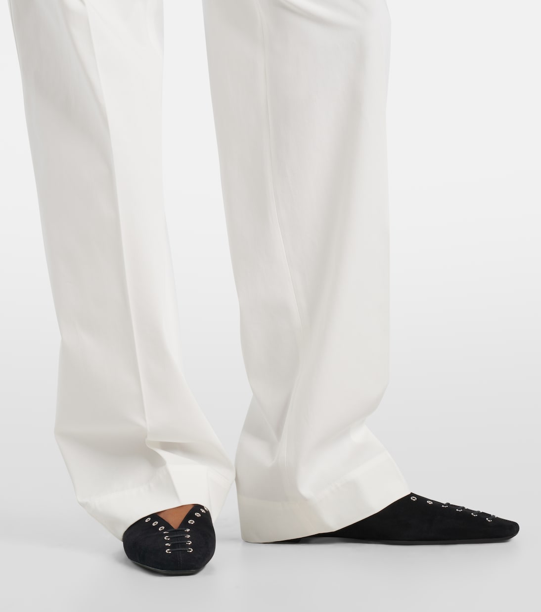 Pantalones rectos de algodón de tiro alto | Toteme