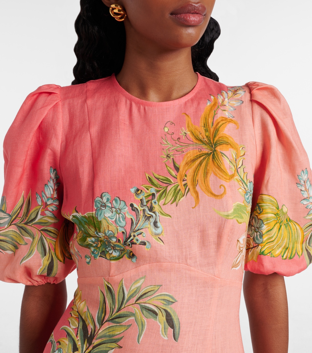 Bedrucktes Maxikleid Anika aus Leinen | Alémais