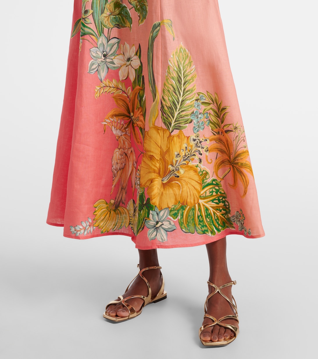 Bedrucktes Maxikleid Anika aus Leinen | Alémais