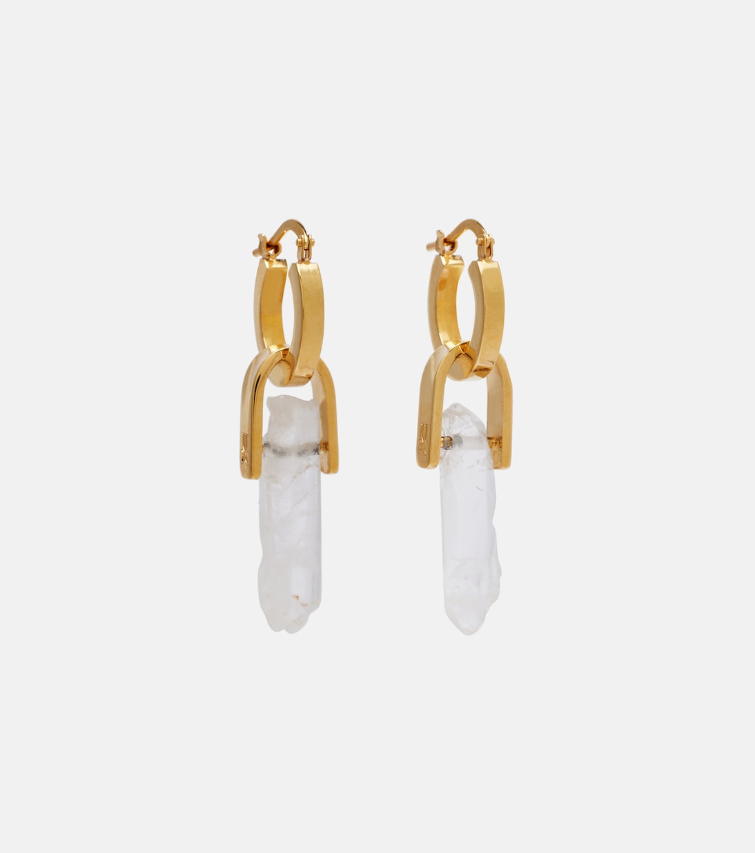Pillar gold-plated pendant earrings  | La DoubleJ